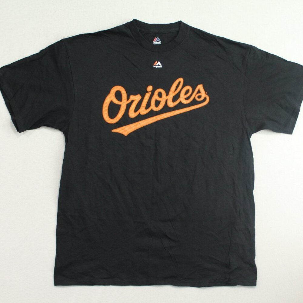 Majestic Baltimore Orioles Men Black Tee Shirt MLB Casual Size XL
